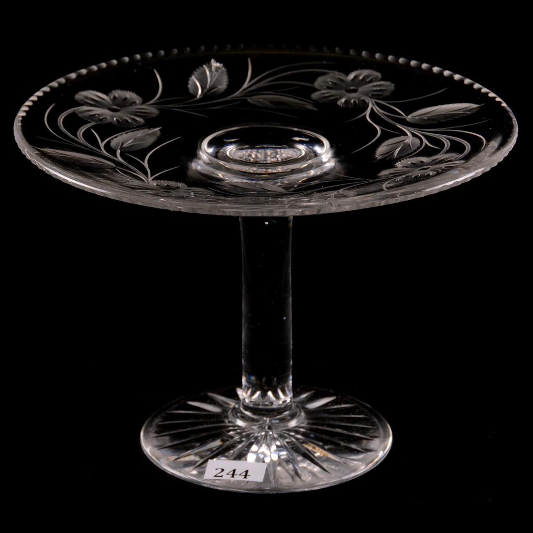 Footed Pastry Stand - 6" X 8.25" - ABCGEngraved Floral (1 of 2)