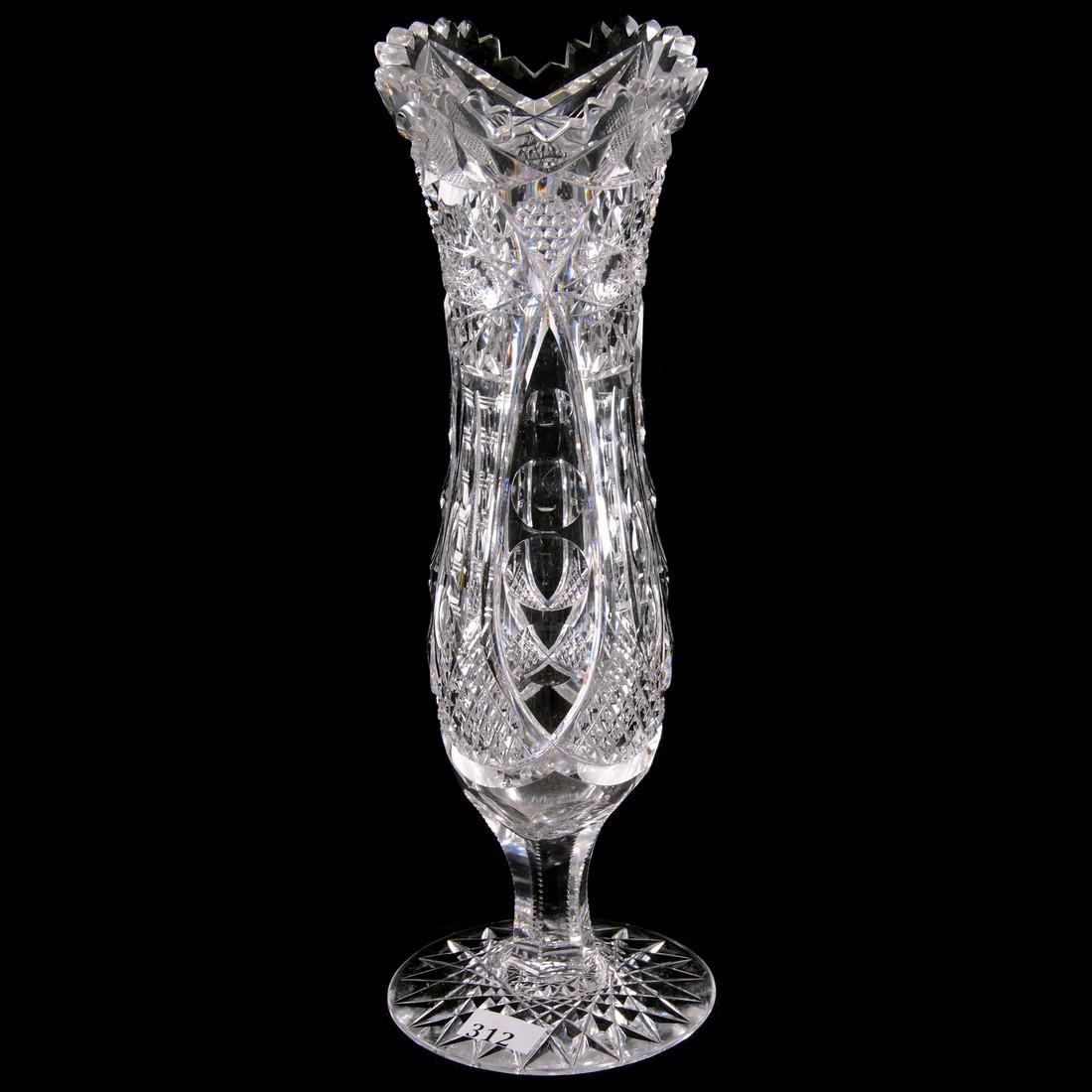 Pedestal Vase - 12" - ABCGAmerican Beauty Pattern by (1 of 2)