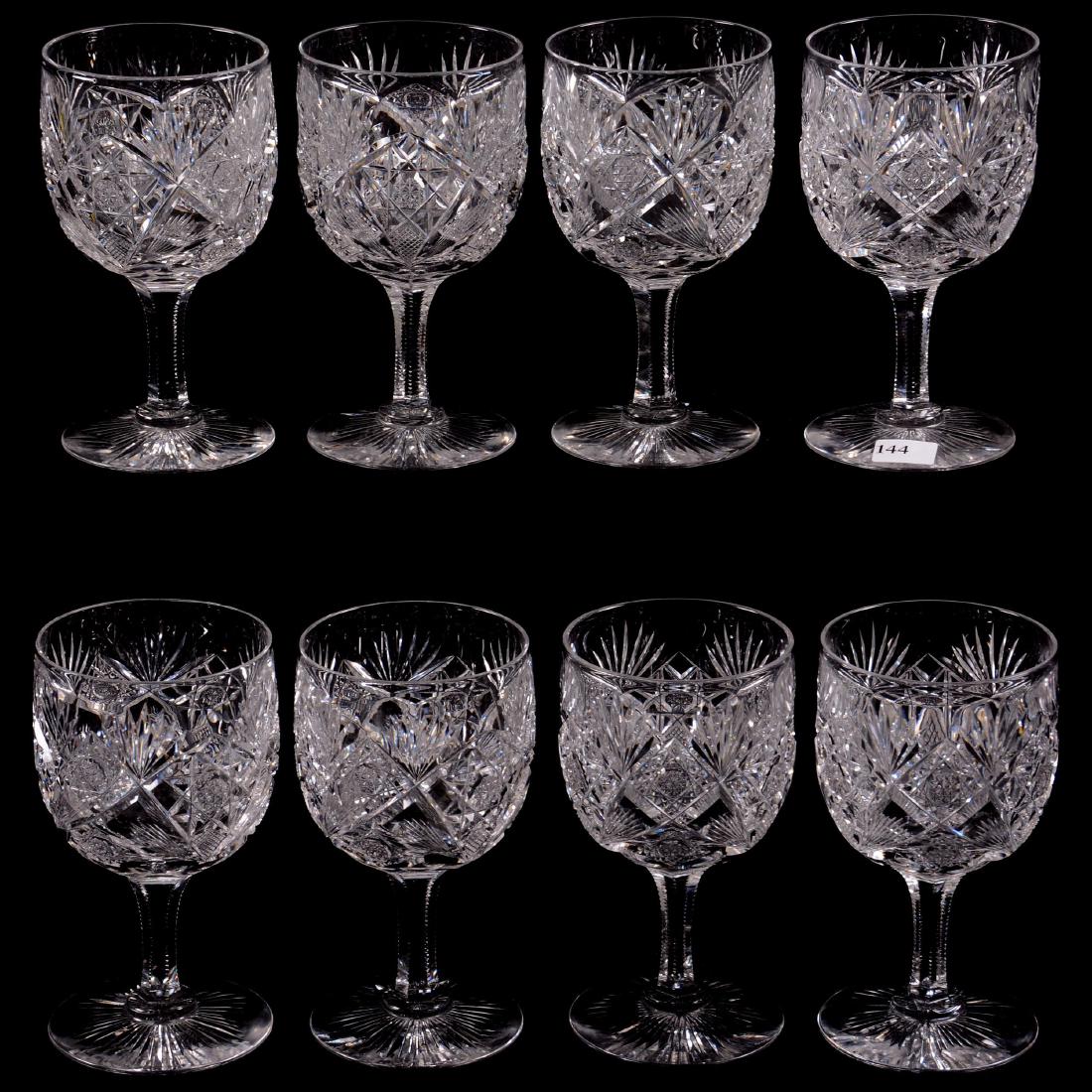 Nine ABCG Water Goblets - Holland Pattern Signed Hawkes (1 of 2)