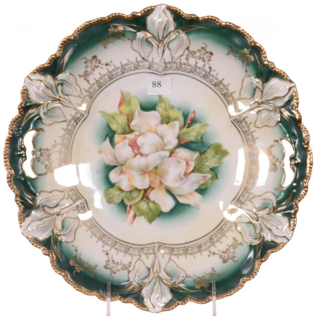11" Wheelock Prussia Iris Mold Two-Handled Cake Plate (1 of 2)