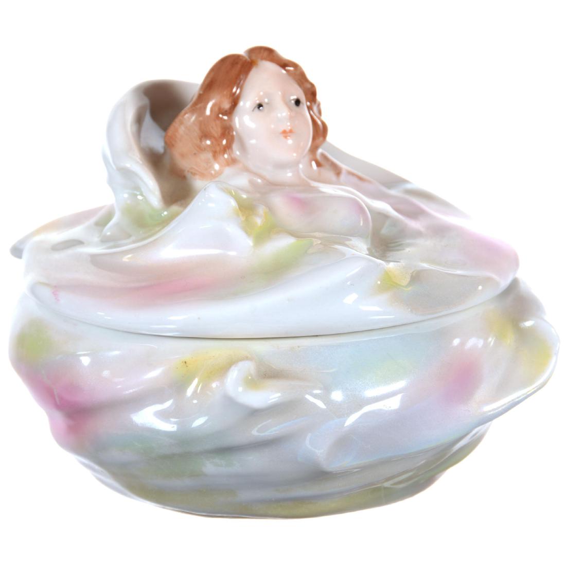 Royal Bayreuth (Blue Mark) Art Nouveau Powder Box (1 of 2)