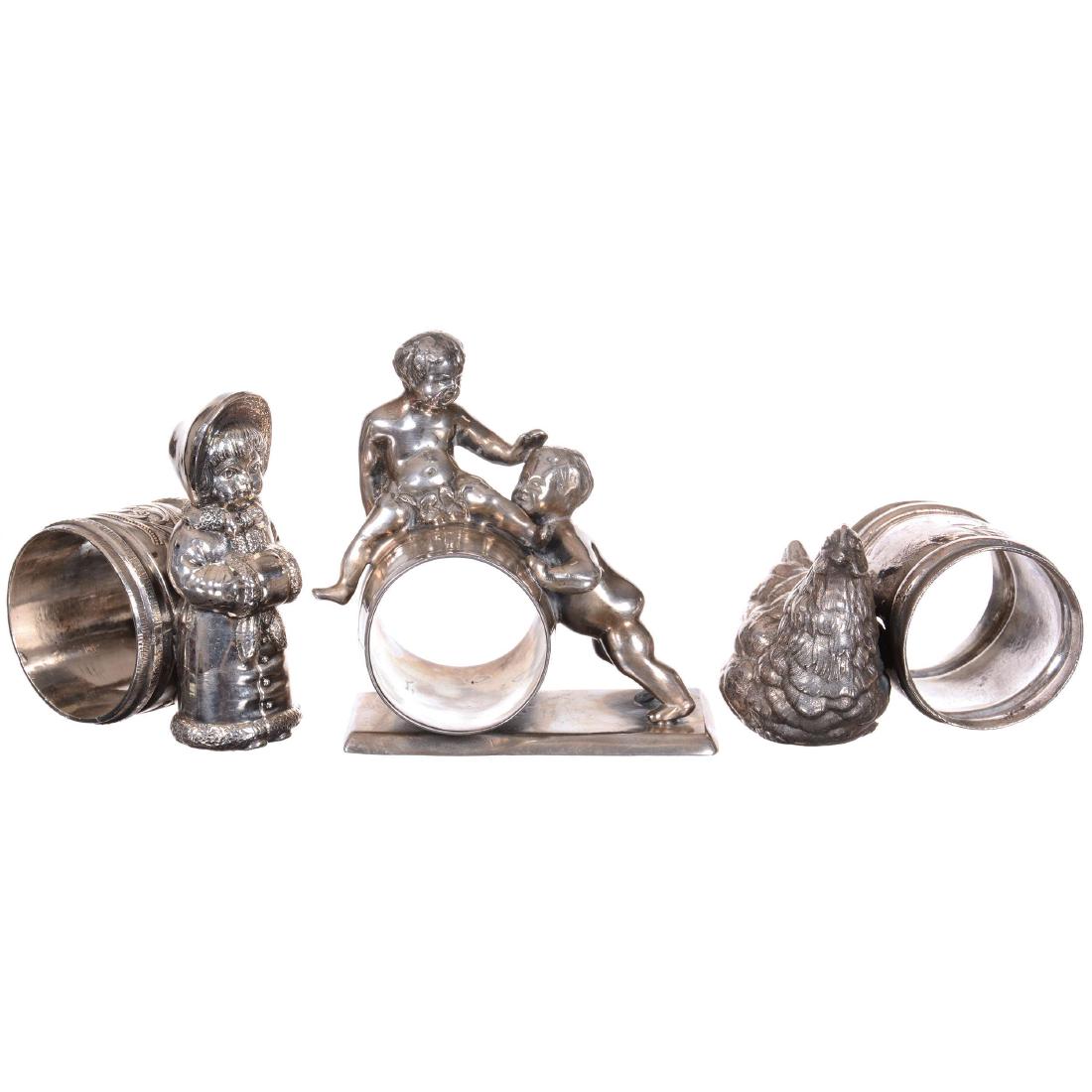 Three Figural Silverplate Napkin Rings (1 of 4)
