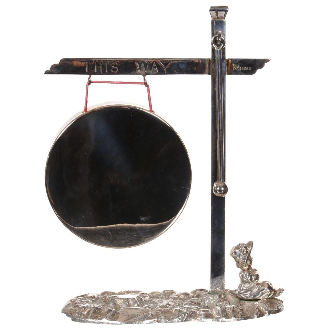 English Silverplate Figural Dinner Gong (1 of 3)