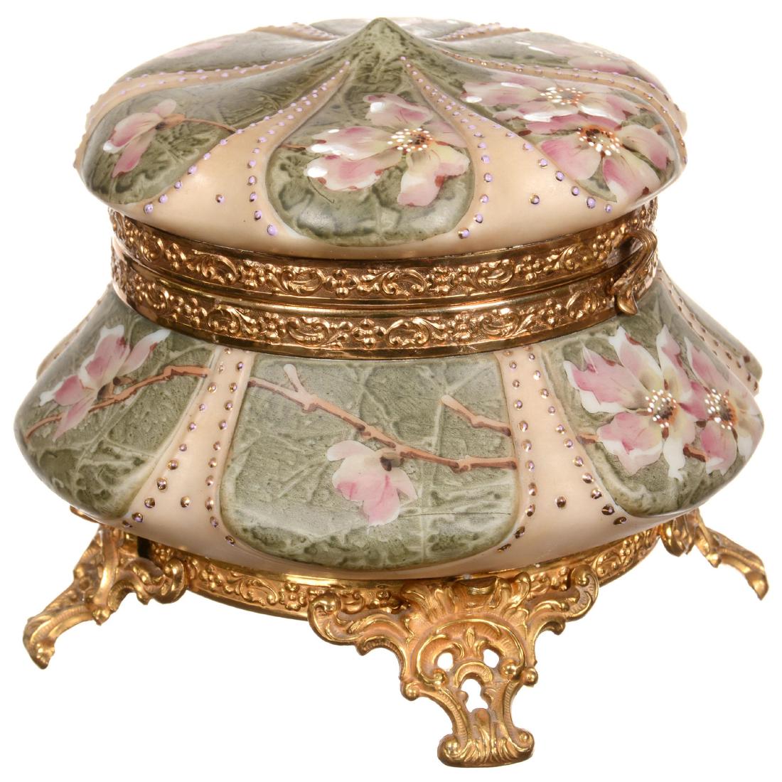 Marked Kelva Round Hinged Dresser Box (1 of 3)