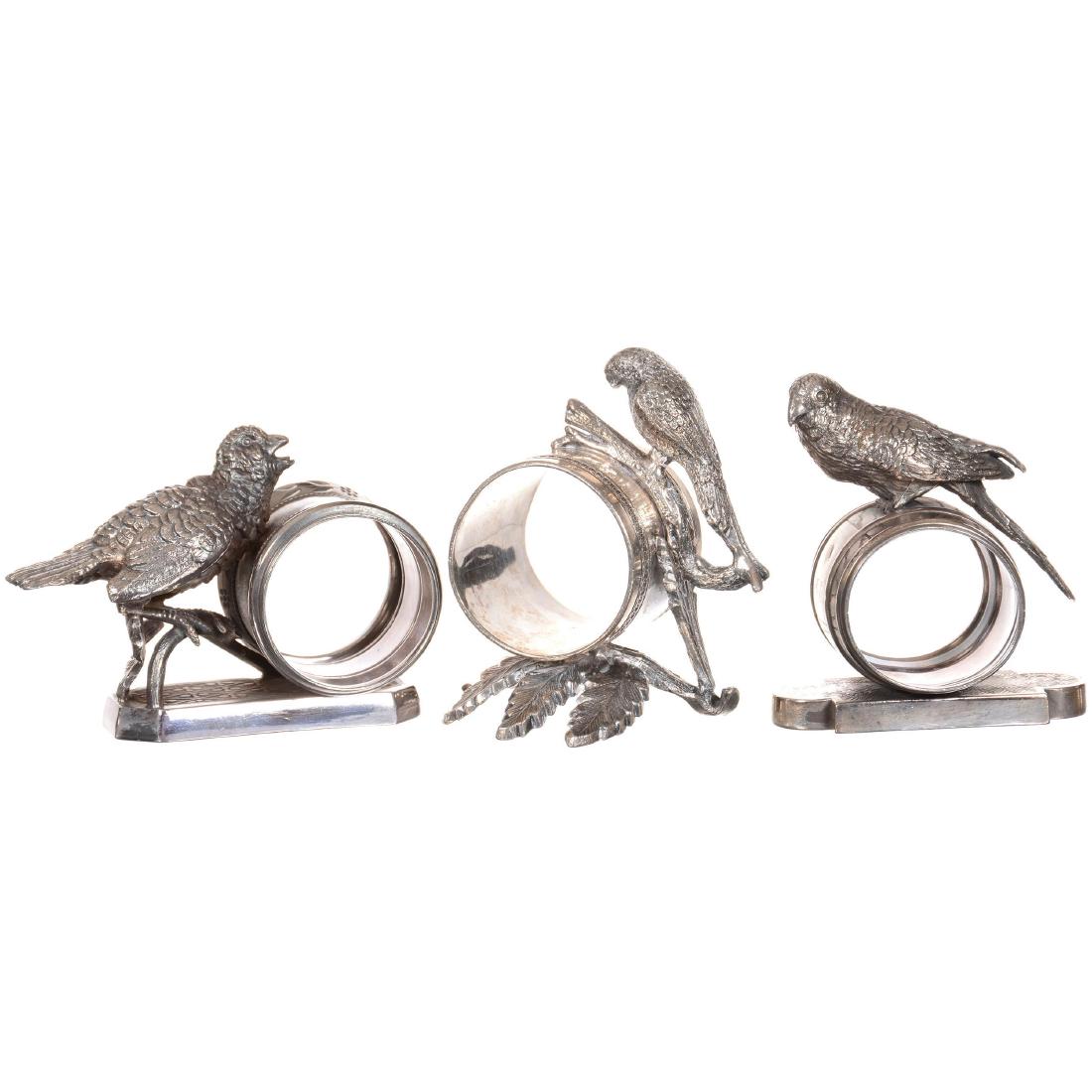 Three Figural Silverplate Napkin Rings Including (1 of 4)
