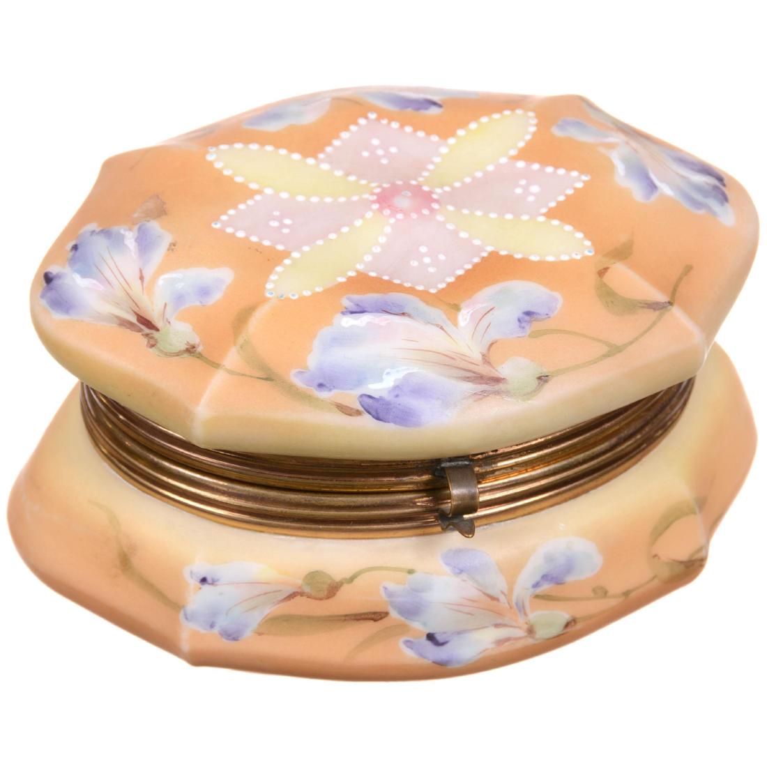 Unmarked Nakara Oval Hinged Jewel Box (1 of 2)