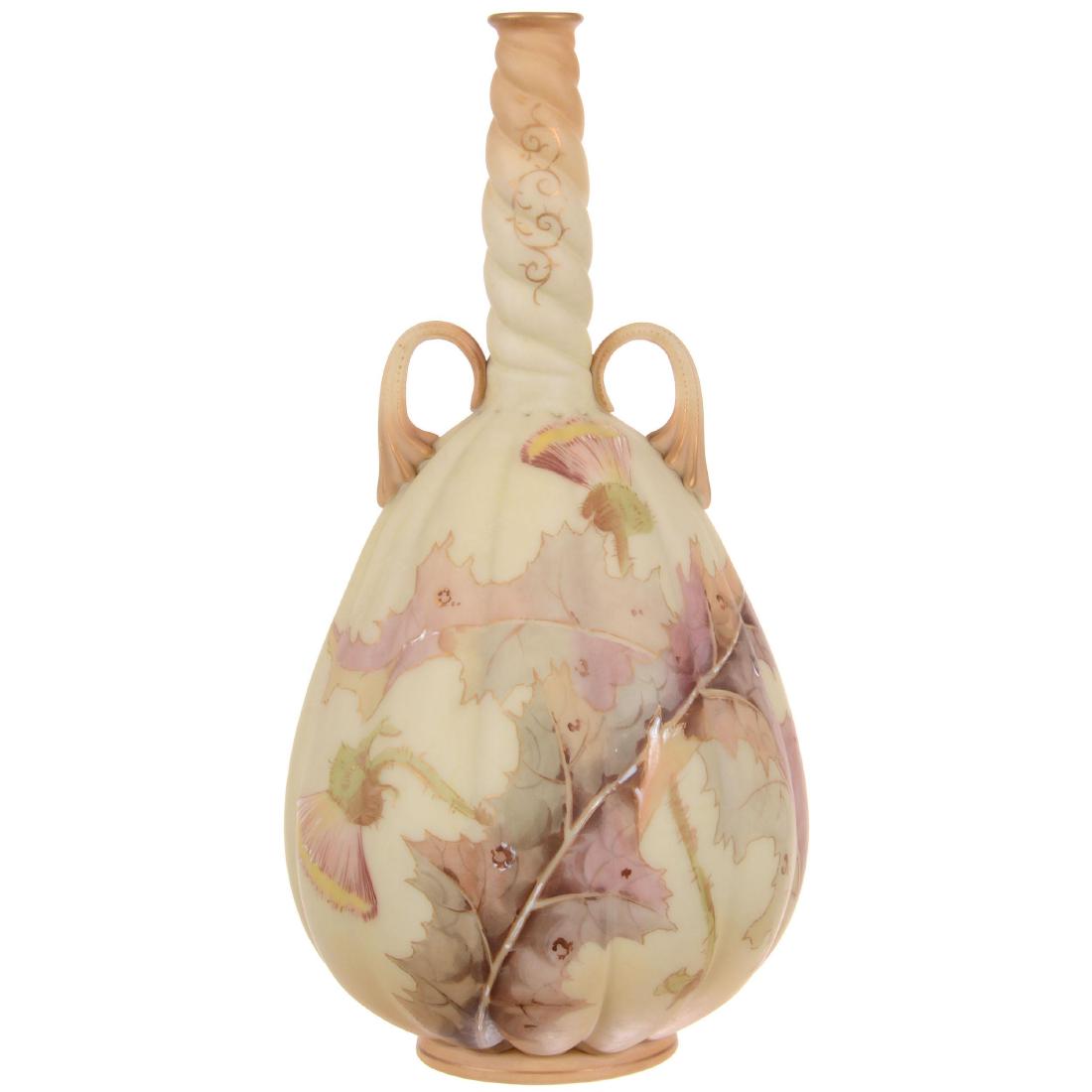 Marked Crown Milano Two-Handled Art Glass Vase (1 of 5)