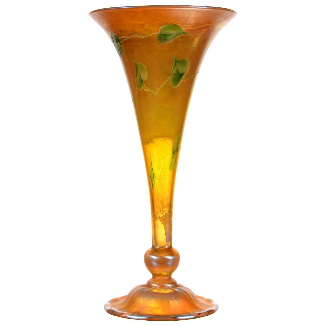 Signed "L.C. Tiffany-Favrile #H364h" Trumpet Vase (1 of 4)