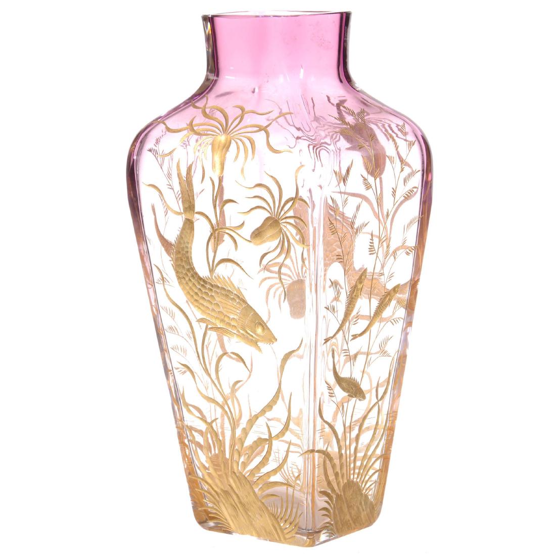 Unmarked Moser Art Glass Vase (1 of 3)