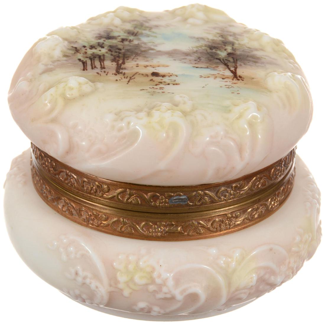 Wavecrest (Stamp Mark) Round Hinged Jewel Box (1 of 2)