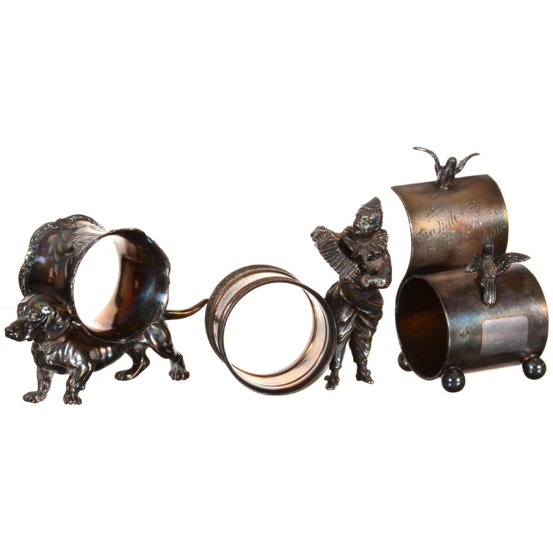 Three Figural Silverplate Napkin Rings Including (1 of 4)