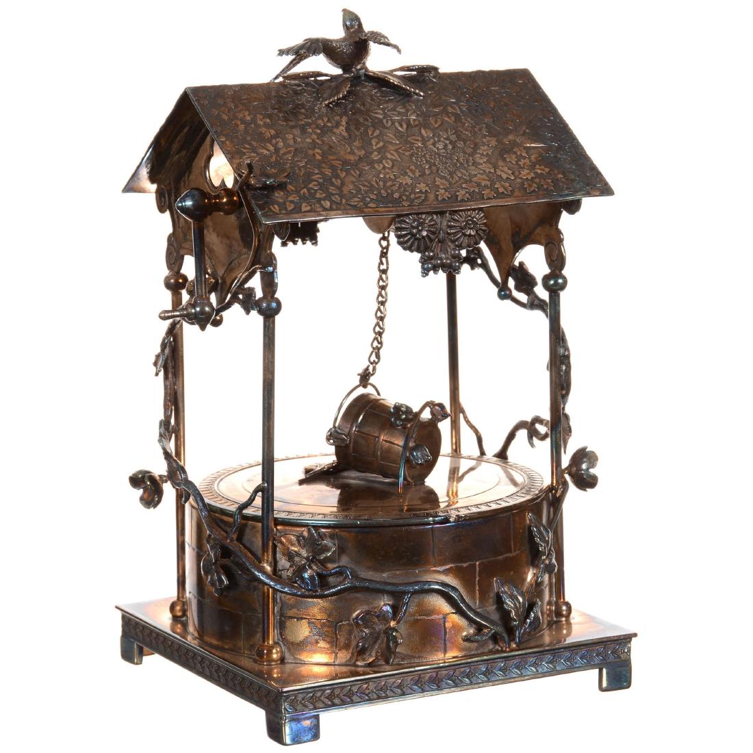 Mechanical Silverplate Figural Butter Dish (1 of 4)