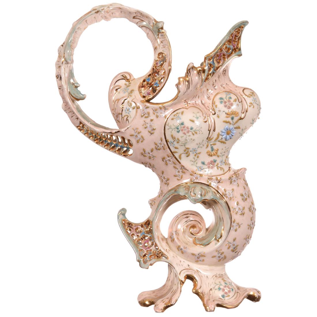 Marked Fischer J. Budapest (Zsolnay) Art Pottery Ewer (1 of 4)