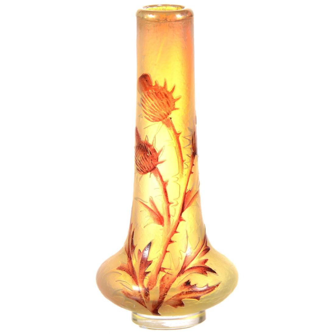 Signed Daum Nancy French Cameo Art Glass Vase (1 of 2)