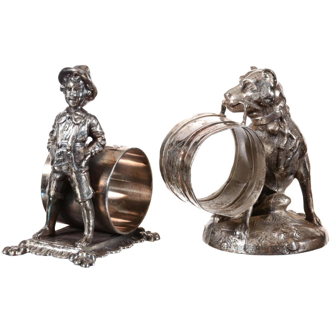 Two Figural Silverplate Napkin Rings (1 of 2)