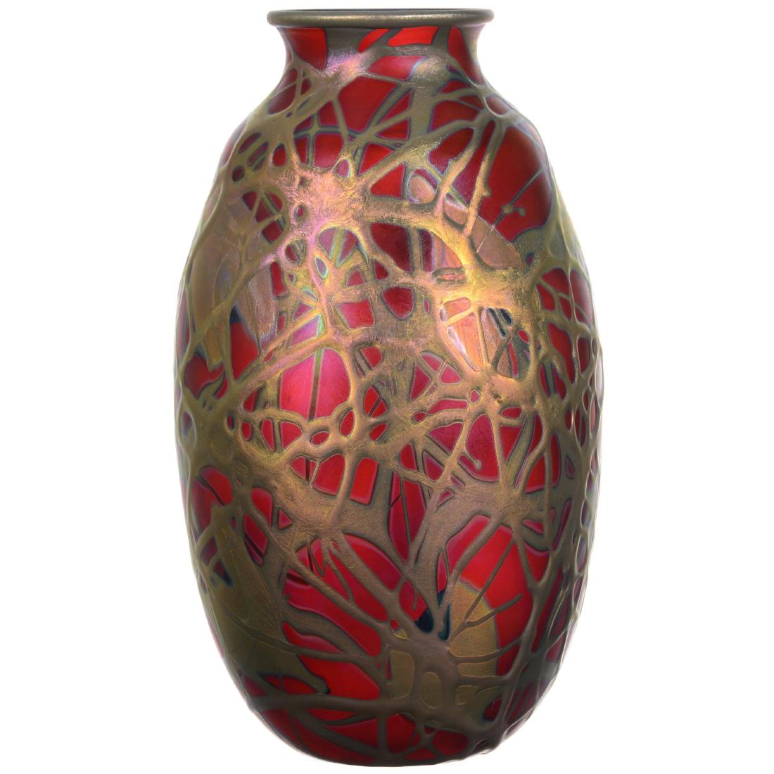 Signed Charles Lotton Art Glass Vase (1 of 3)