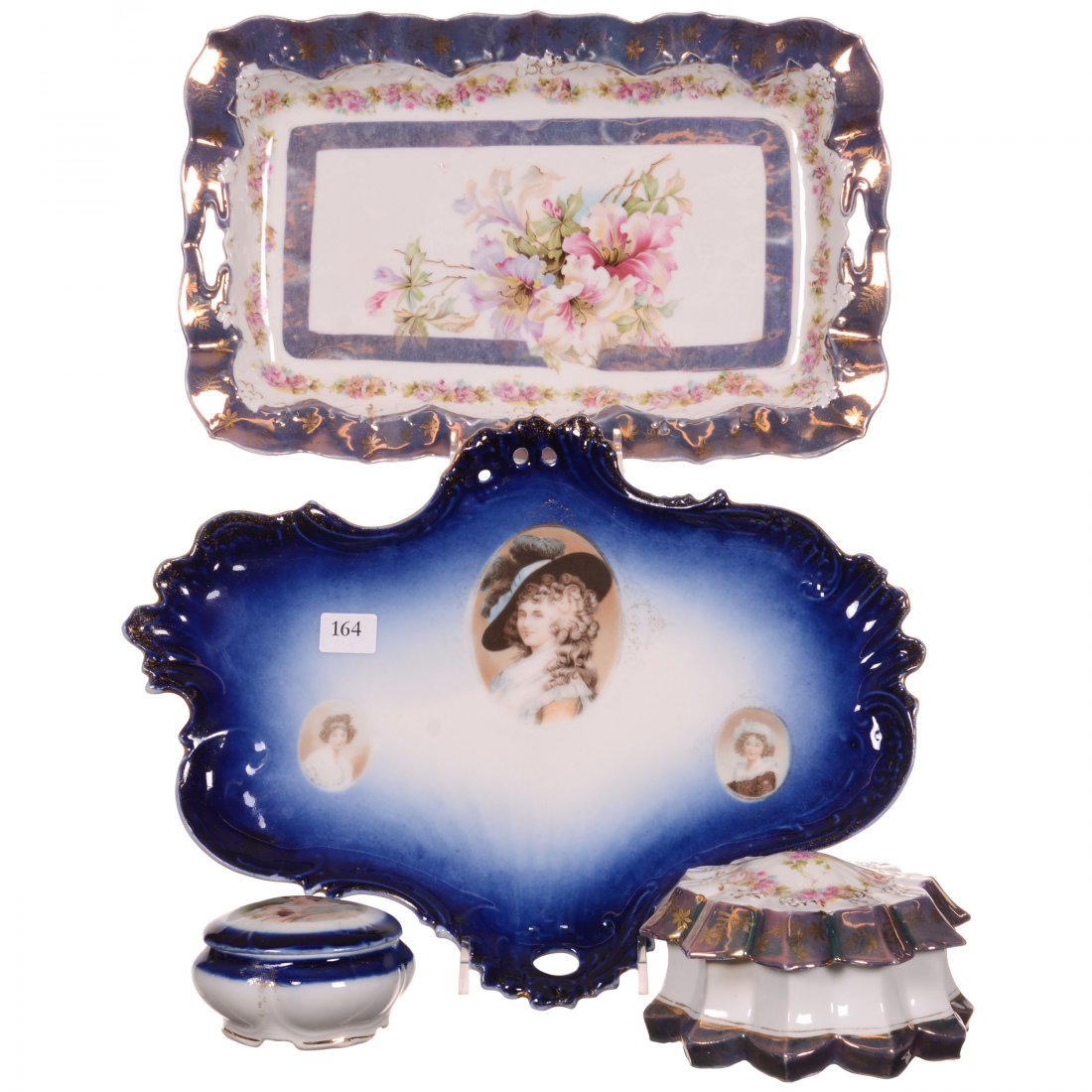 Two Unmarked Dresser Trays W/Covered Boxes (1 of 3)