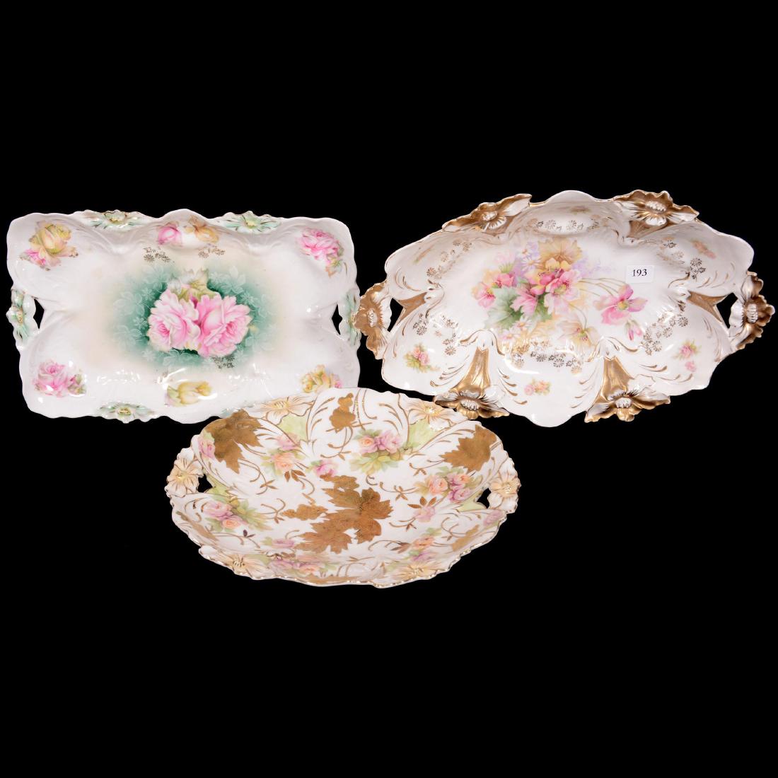 Three Unmarked Prussia Lily Mold Items (1 of 3)