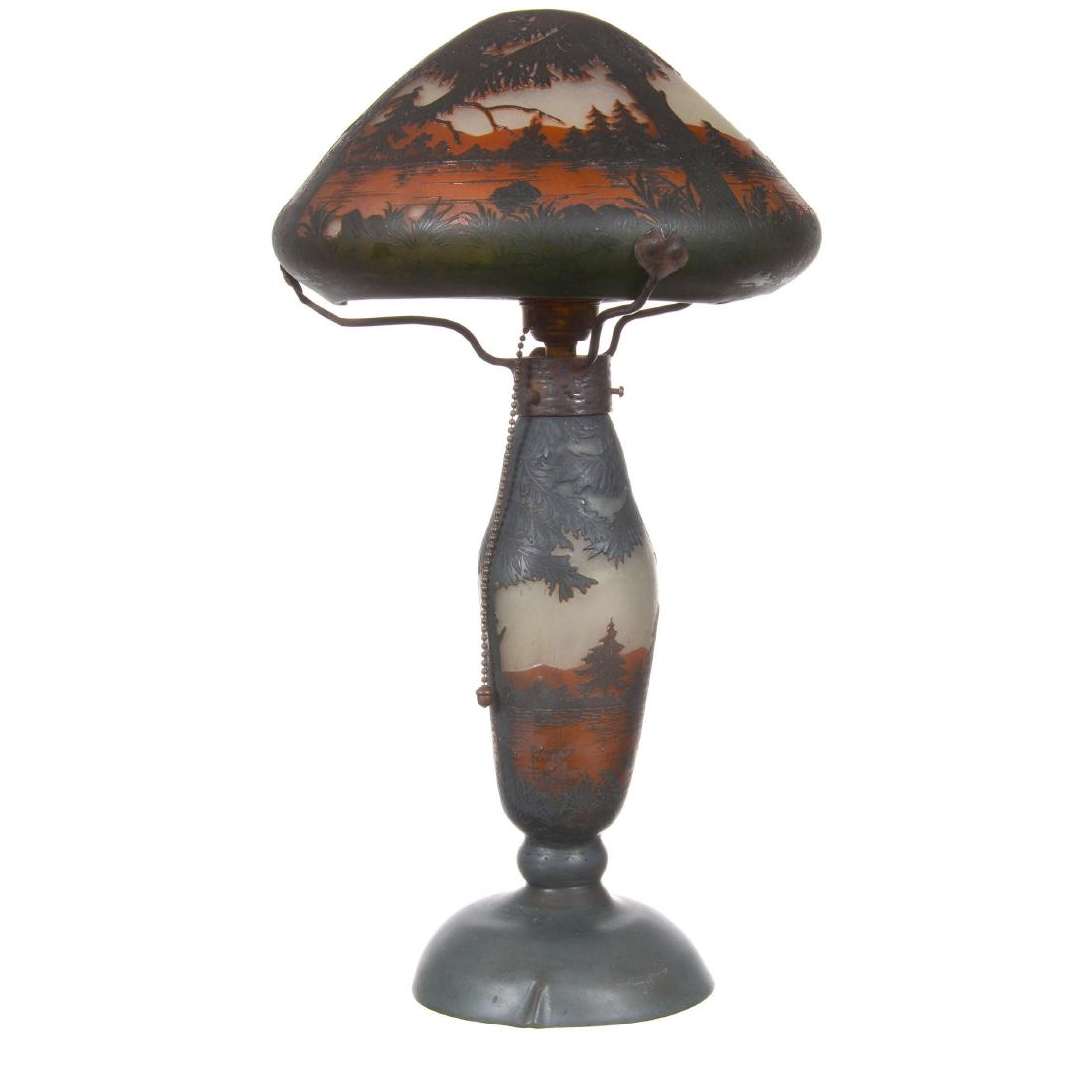 Beautiful Signed Daum Nancy French Cameo Table Lamp (1 of 3)