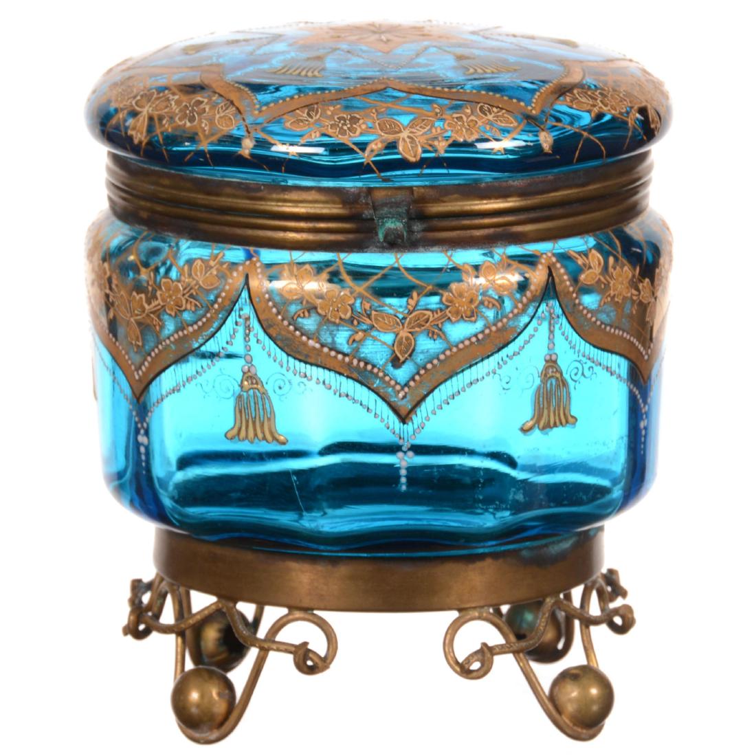 Art Glass Round Hinged Box (1 of 4)