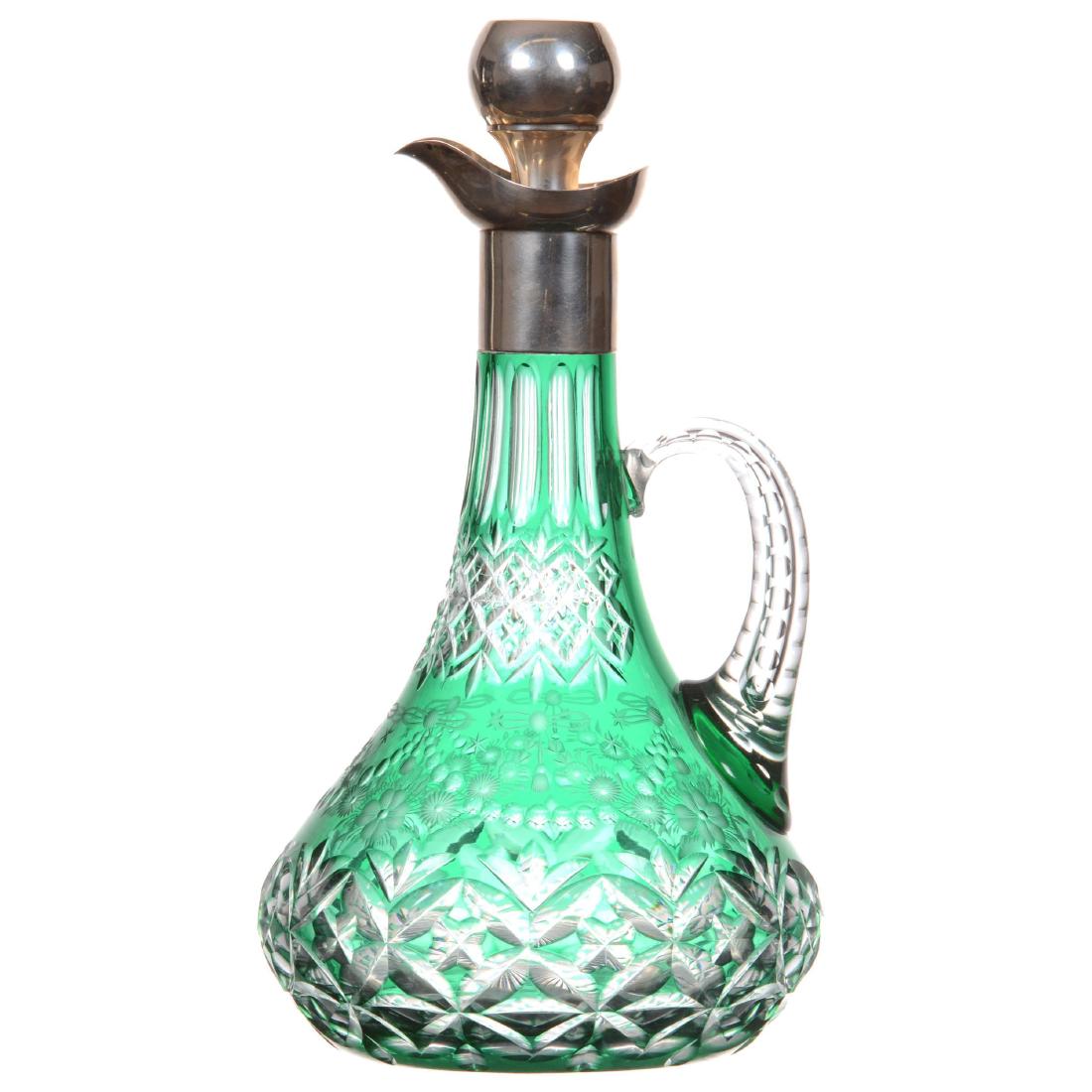 Green Cut to Clear Decanter (1 of 4)