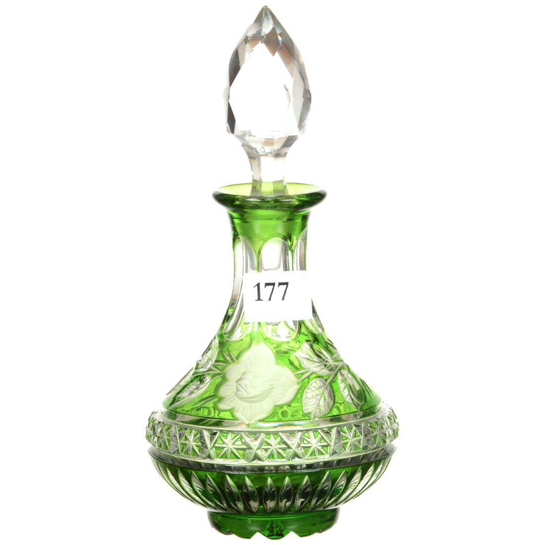 Green Cut to Clear Perfume Bottle (1 of 2)