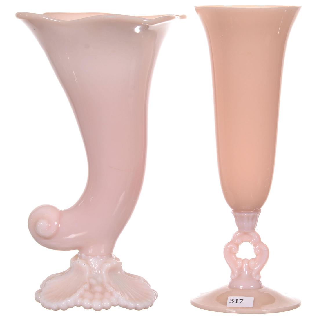 (2) Cambridge Crown Tuscan Vases (1 of 2)