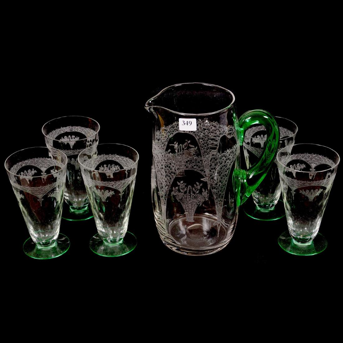 Six Piece Pitcher and Glass Set (1 of 2)