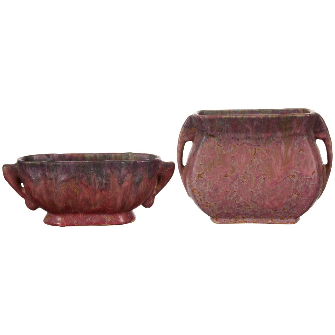 (2) Unmarked Roseville Art Pottery Vases (1 of 3)