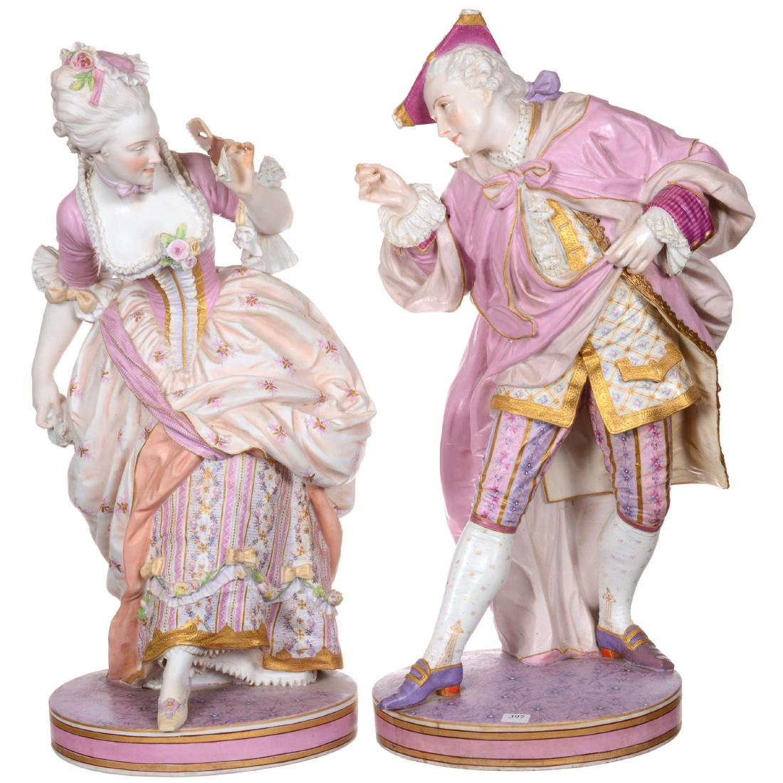 Pair of Large French Bisque Figures (1 of 3)