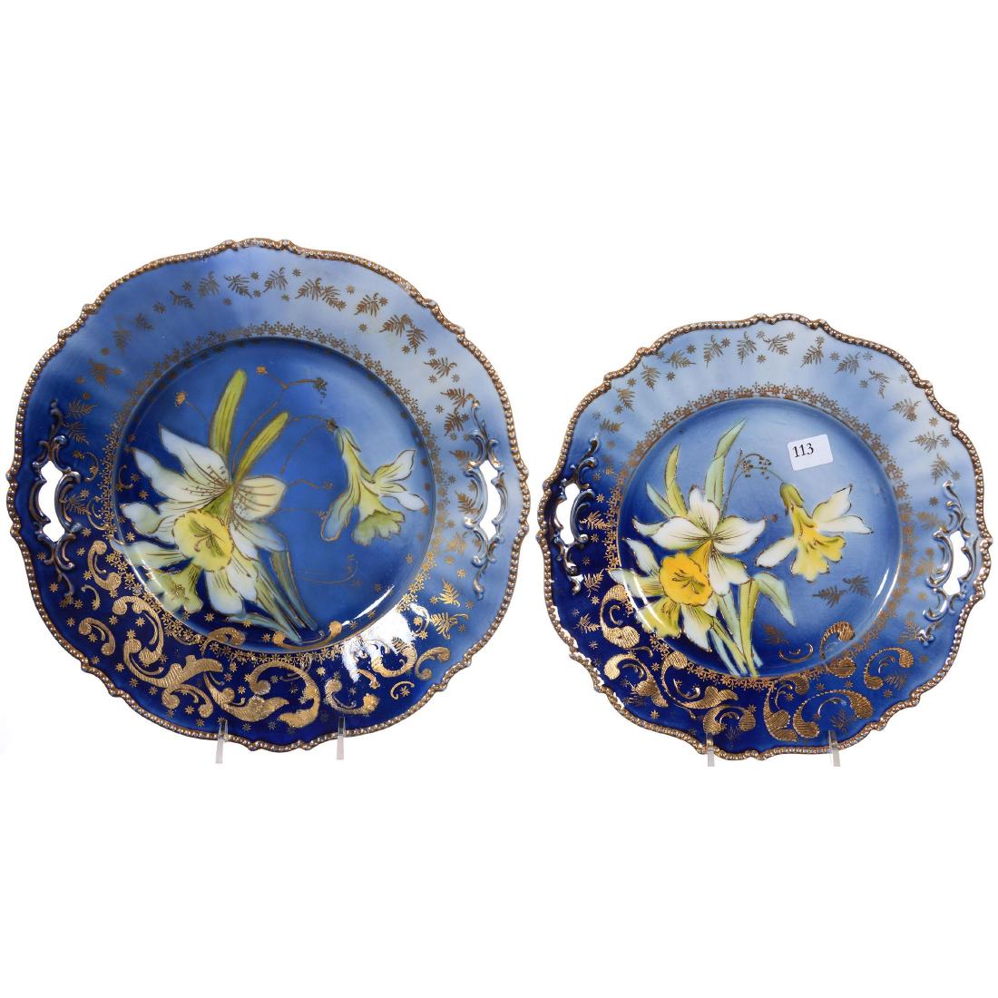 Two Unmarked R.S. Prussia Mold #343 Cake Plates (1 of 3)