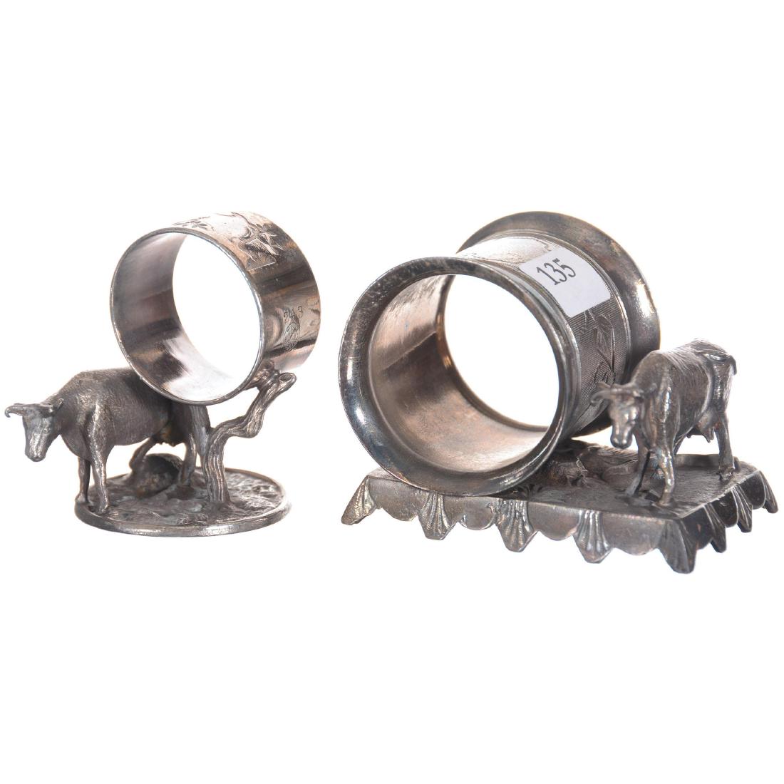 Two Figural Cow Silver-plate Napkin Rings (1 of 2)