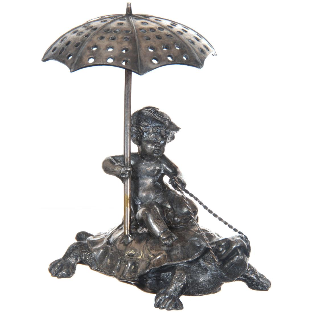 Figural Silver-plate Toothpick Holder (1 of 2)