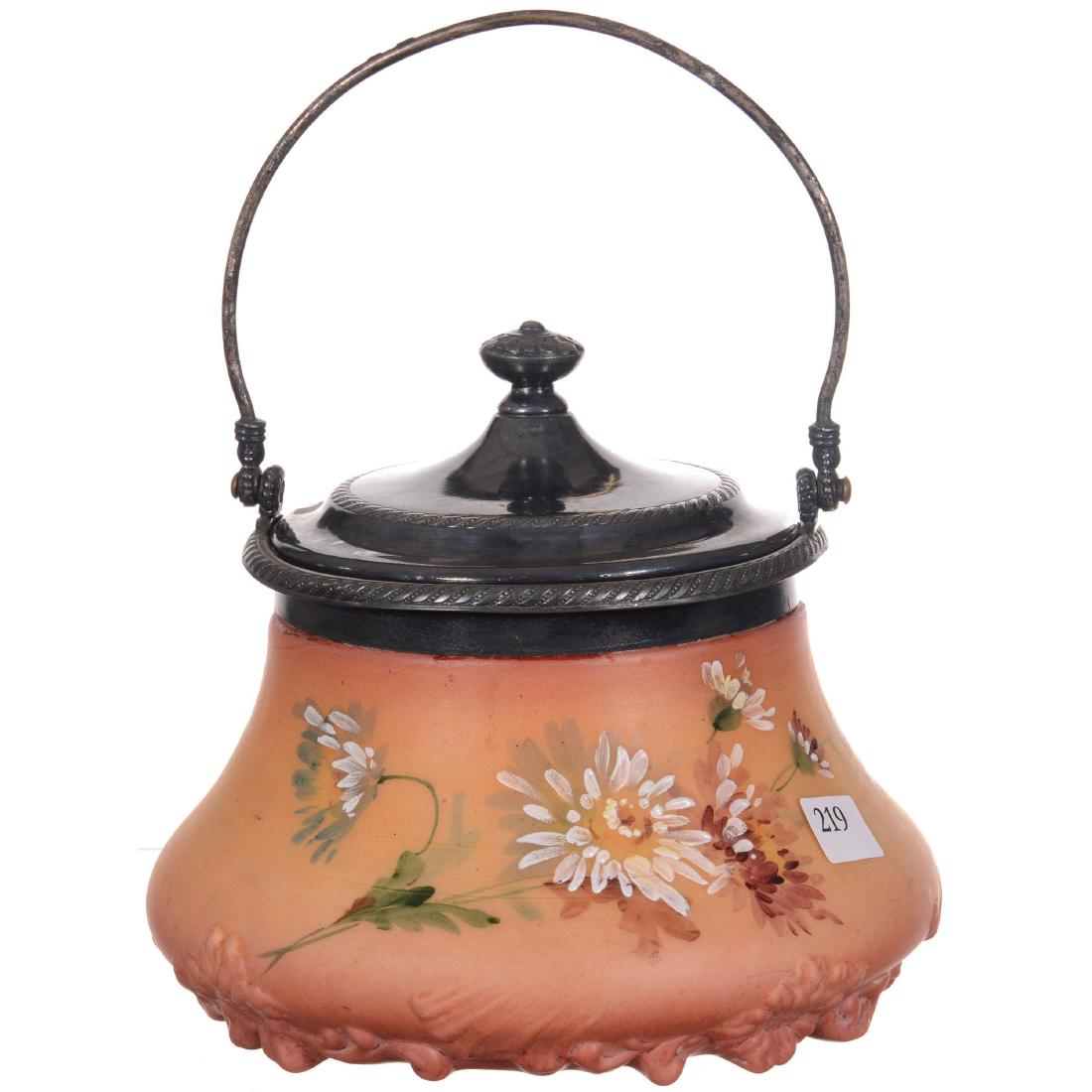 Unmarked Pairpoint Art Glass Biscuit Jar (1 of 2)