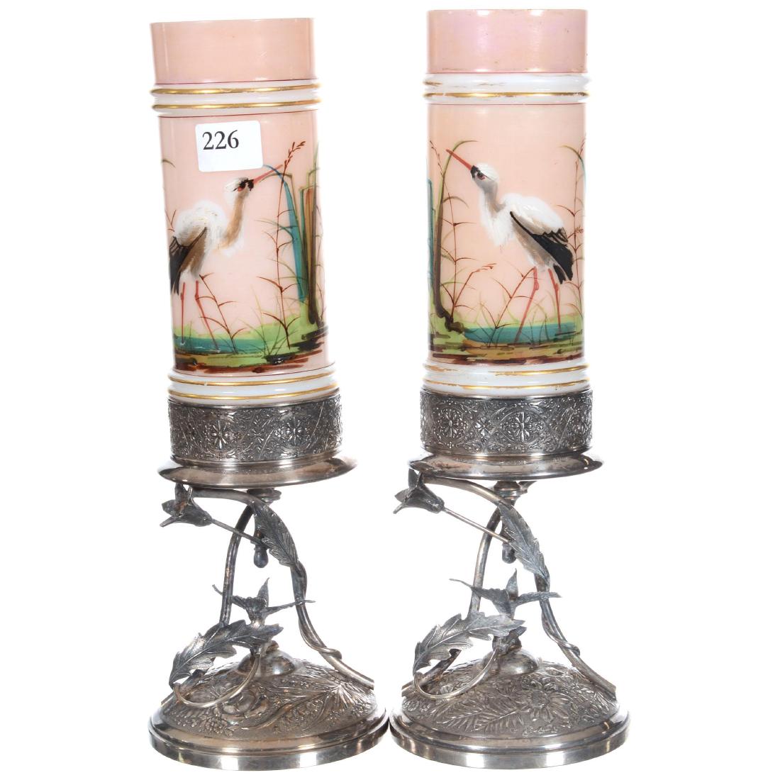 Pair Victorian Cylinder Vases (1 of 2)