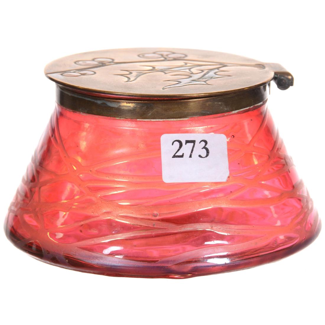 Unmarked Loetz Style Art Glass Hinged Box (1 of 2)