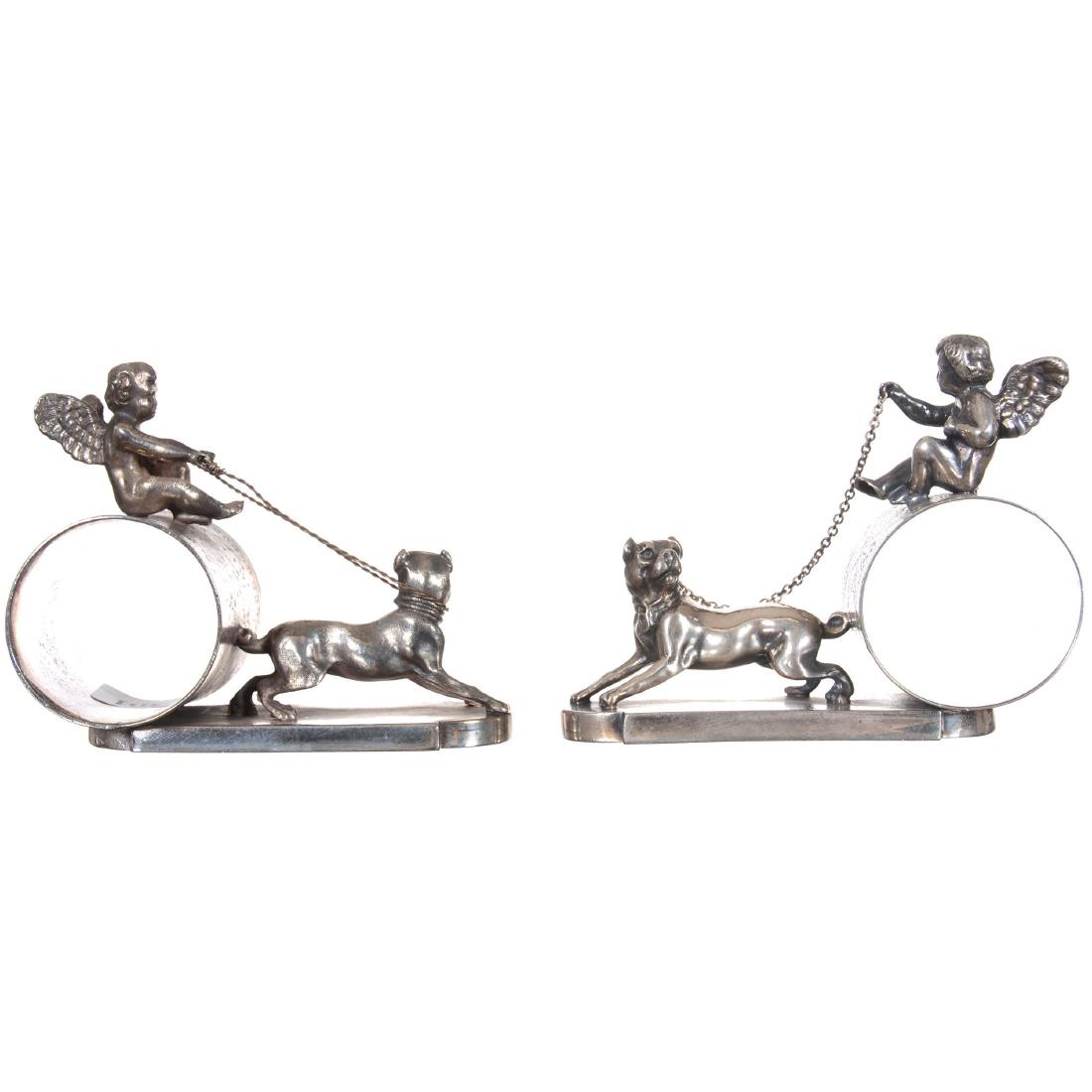 Pair Figural Silver-plate Napkin Rings (1 of 4)