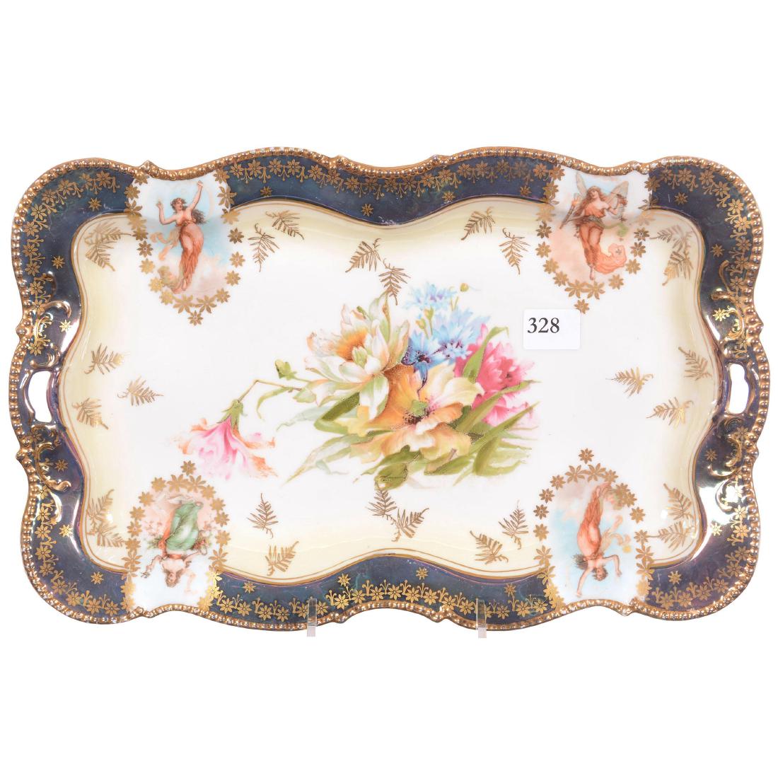 Unmarked R.S. Prussia Mold #343 Dresser Tray (1 of 2)