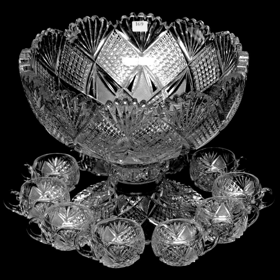 Two-Part Punch Bowl And (10) Matching Cups - ABCG (1 of 3)