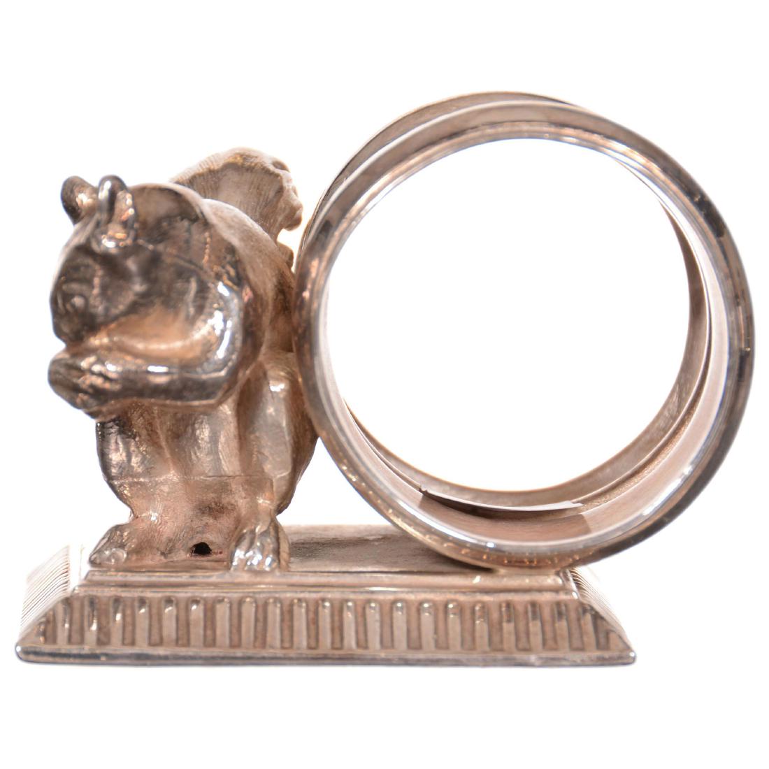 Victorian Silverplate Napkin Ring: Victorian Silverplate Napkin Ring 2.25" X 3" - Sauthington #45 - Squirrel with Nut