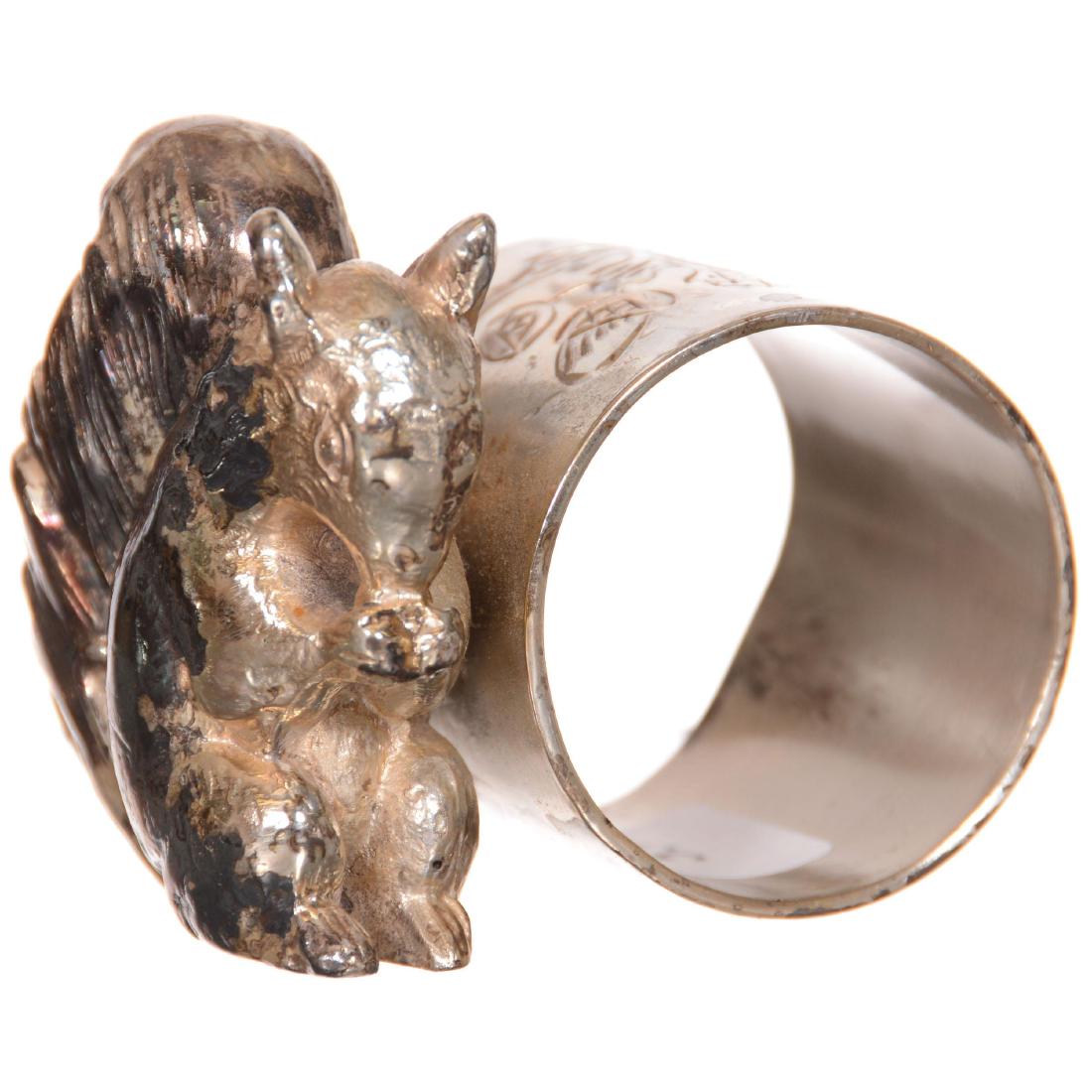 Victorian Silverplate Napkin Ring: Victorian Silverplate Napkin Ring 2.25" X 2.75" - No Maker's Mark Visible - Model #3 - Squirrel Eating Nut