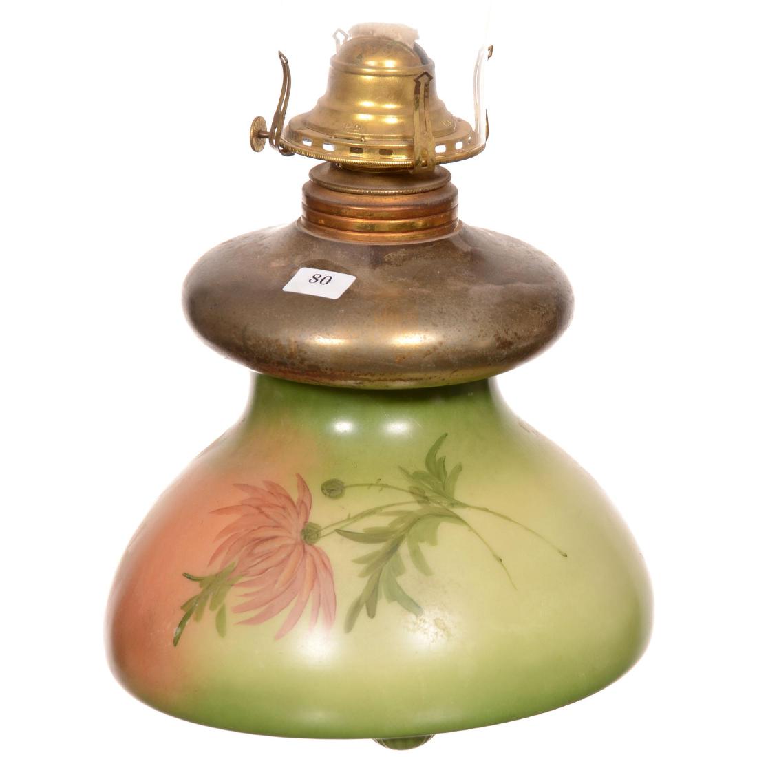 Unmarked Handel Art Glass Lamp Base WITH Removable Kero (1 of 2)