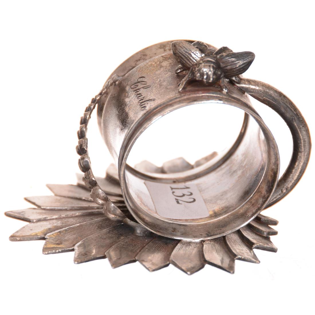 Victorian Silverplate Napkin Ring: Victorian Silverplate Napkin Ring 2.25" X 3.5" - No Makers Mark Visible - Model #253 - Bee and Palm Leaf