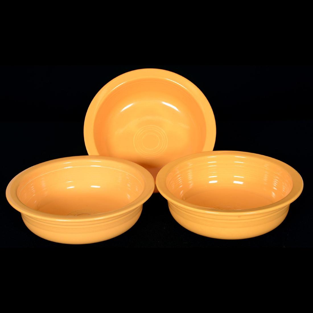 (3) Marked Fiesta Yellow Vegetable Bowls (1 of 2)