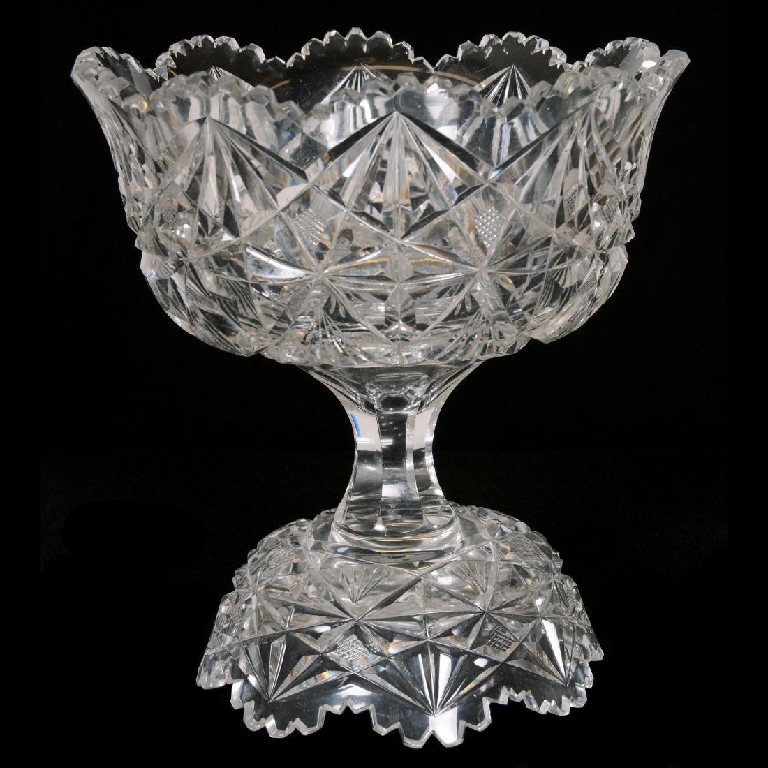 Small Two-Part Punch Bowl, American Brilliant Cut Glass (1 of 2)