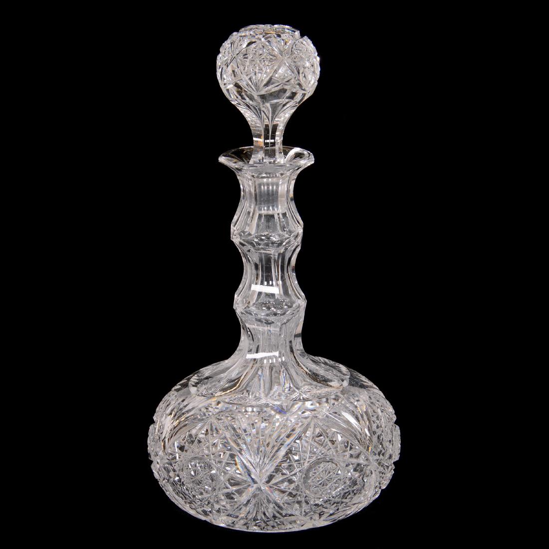 Double Goose Neck Decanter, American Brilliant Cut Glas (1 of 2)