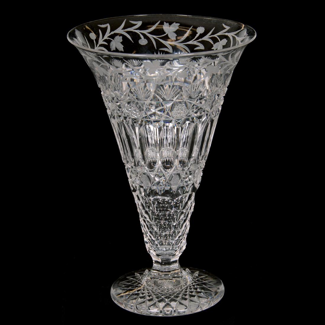 Flared Trumpet Vase, American Brilliant Cut Glass (1 of 2)