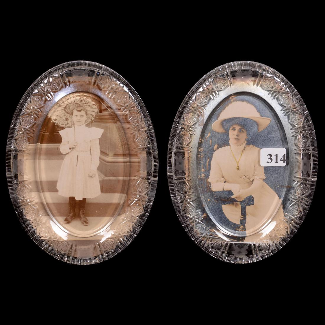 (2) Oval Picture Frames, American Brilliant Cut Glass (1 of 4)