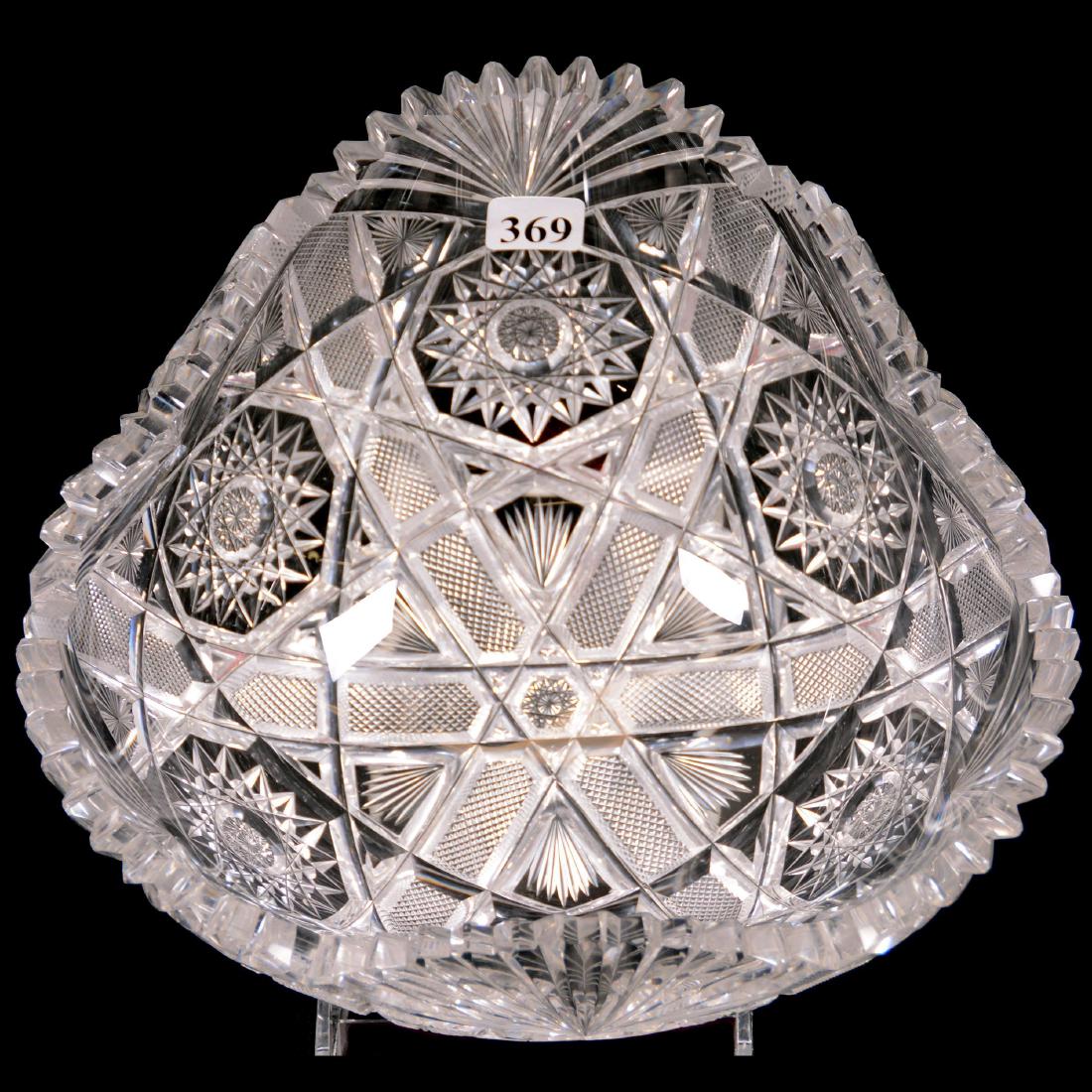 Tri-Corner Deep Bowl, American Brilliant Cut Glass (1 of 4)