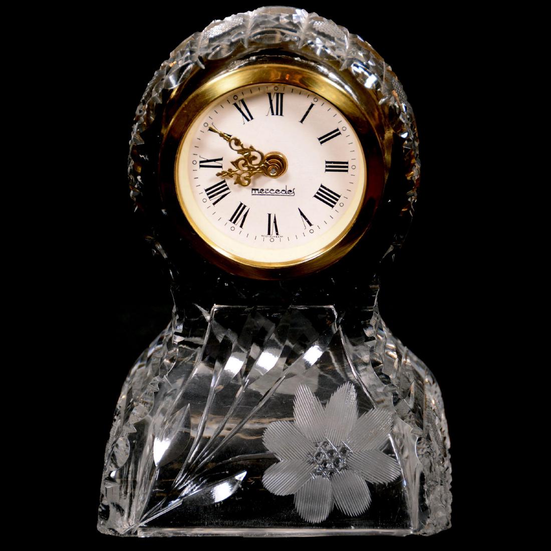 Desk Clock, American Brilliant Cut Glass (1 of 6)